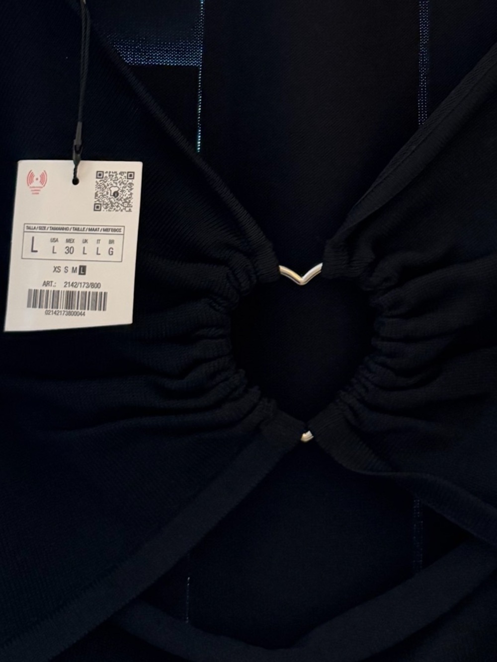 ZARA Black Halter Open Back Maxi Dress Size L NWT - Picture 5 of 7